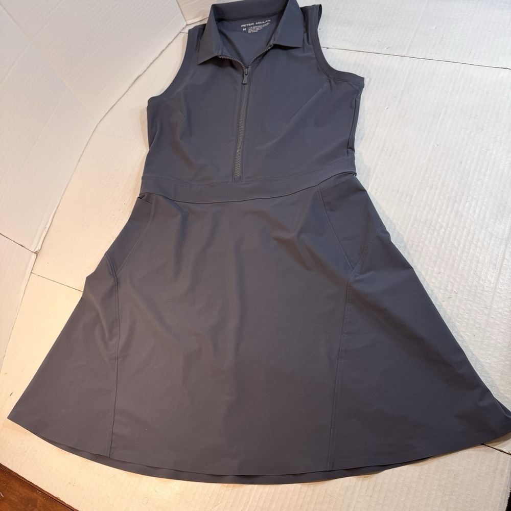 PETER MILLAR M Bingham Sleeveless Sport Mini Dress GOLF UPF 50+ $179 Performance